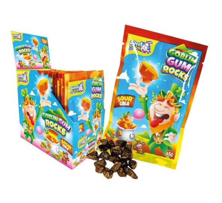 Sweet Flash Goblin Gum Rocks Sour Cola –15 Beutel Kaugummi aus dem Goldtopf!