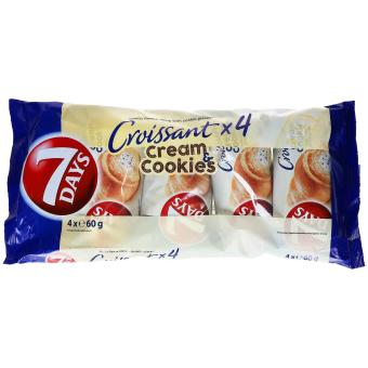 7Days Croissant Crème &amp; Cookies Vanille 4x60g 