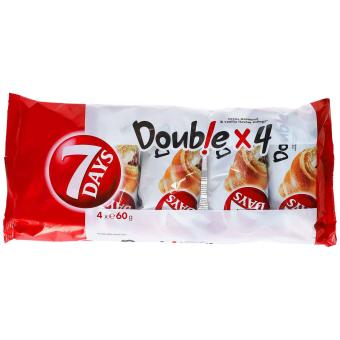 7Days Double Croissant Cacao &amp; Vanille 4x60g 