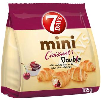 Mini Croissants Doubles Vanille et Griotte 7Days 185g 