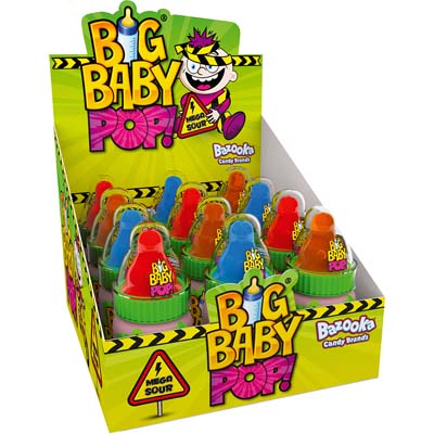 Bazooka Big Baby Pop Mega Sour 12 x 32 g