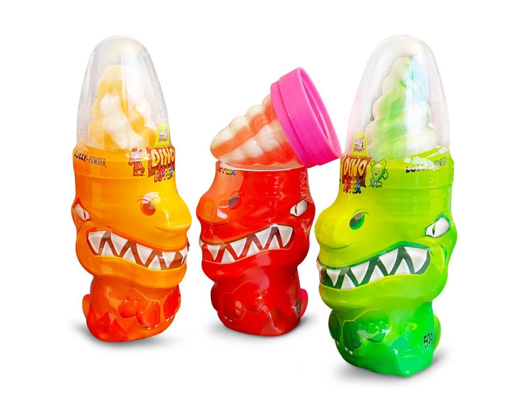 Sweet Flash Dino Dipper Licker, Lutscher, 50g mit saurem Pulver