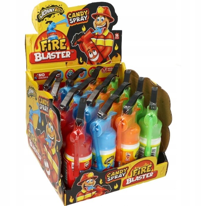 Spray à bonbons XXL Johny Bee Fire Blaster 16 pièces 