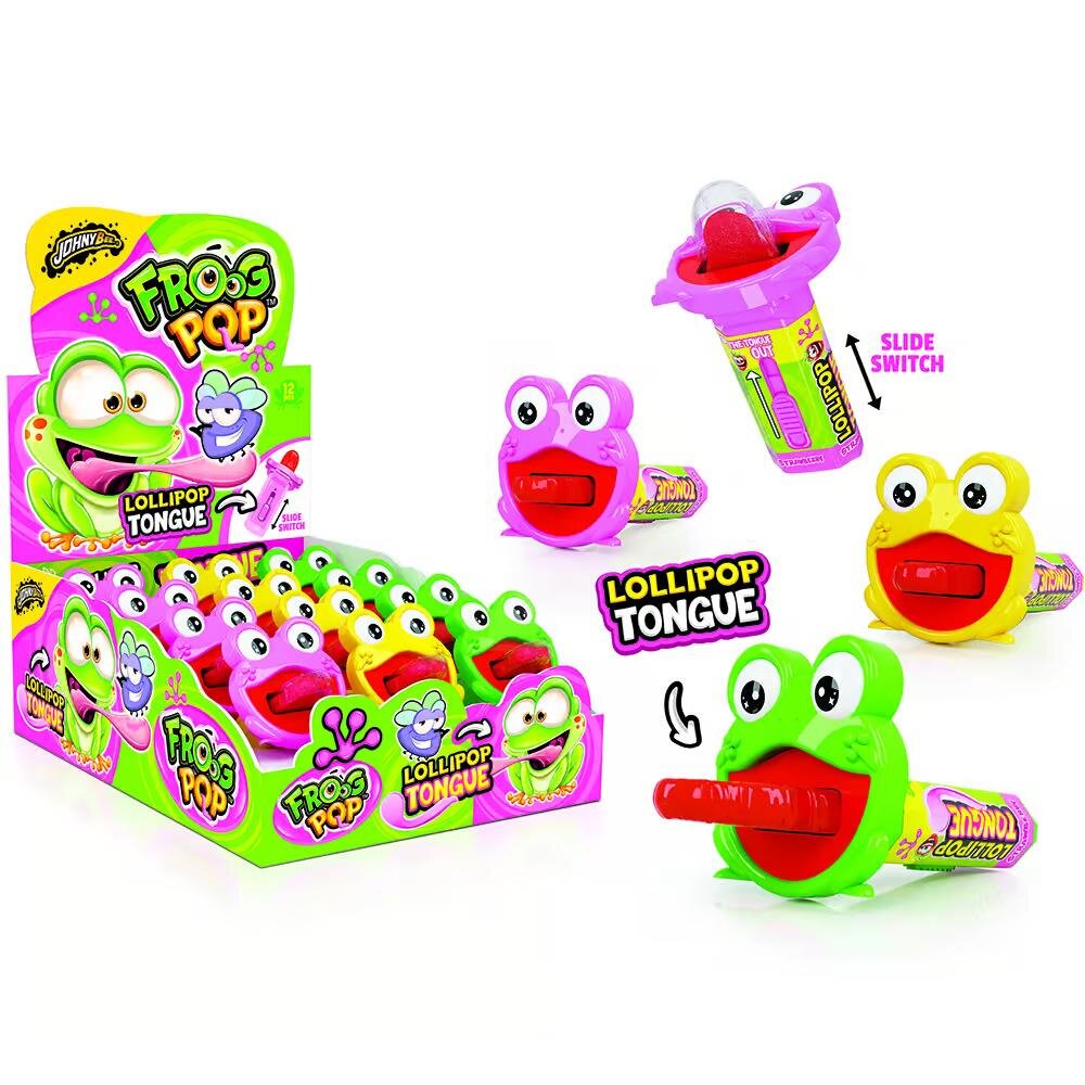 Johny Bee Frog Pop 12 pièces Lollie langue 