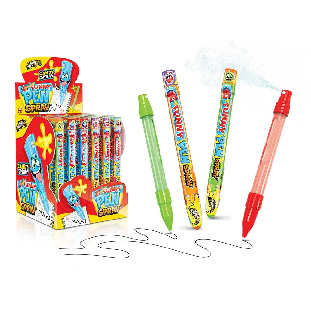 Spray stylo amusant Johny Bee 36 pièces – écrire et grignoter en un !