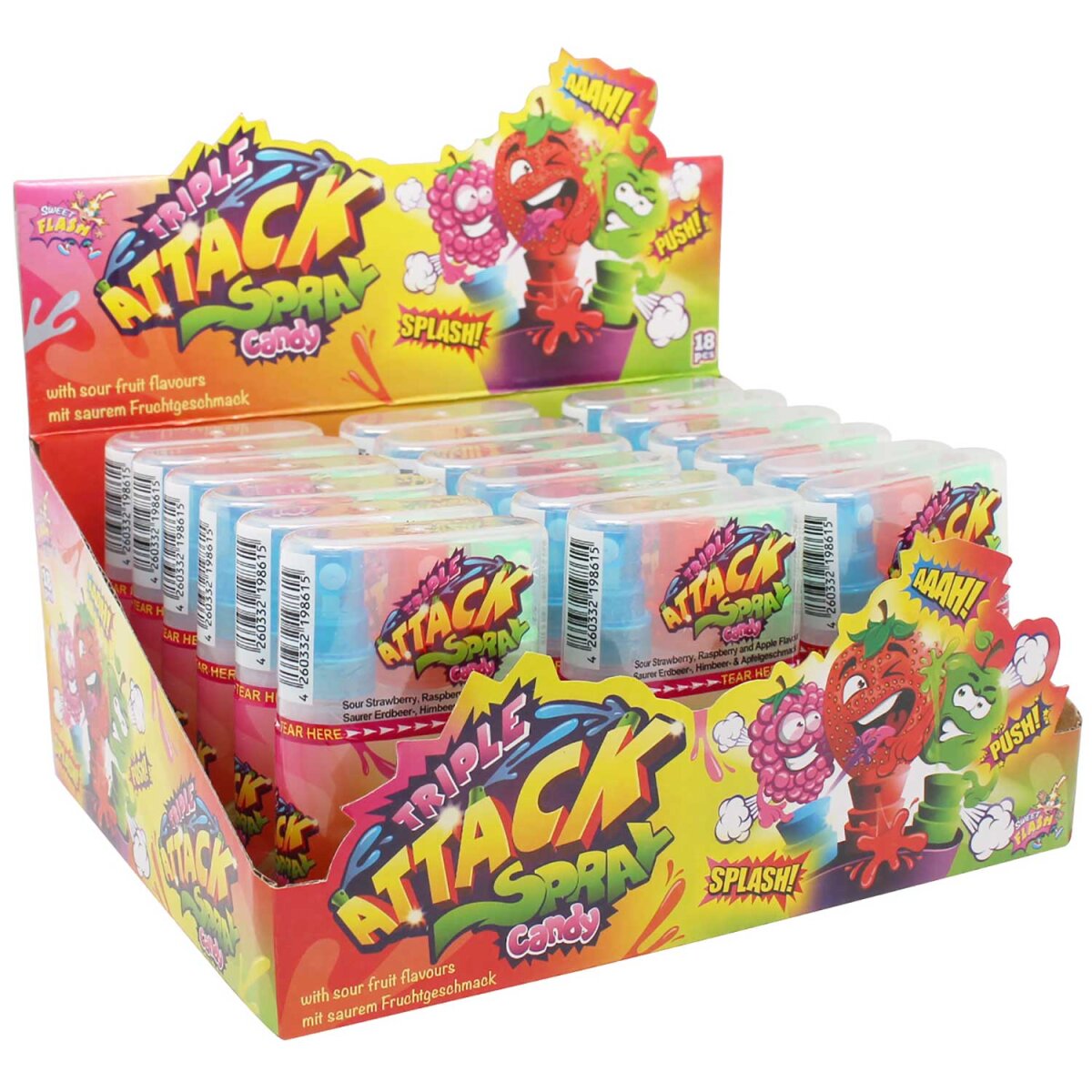 Spray de bonbons Sweet Flash 18 x Triple Attack