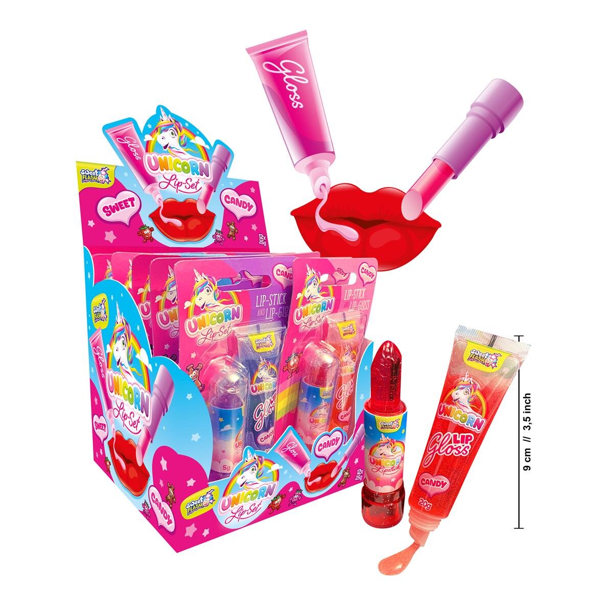 Sweet Flash Unicorn Lip Set 12 Blister – Süßes Naschvergnügen mit Style!