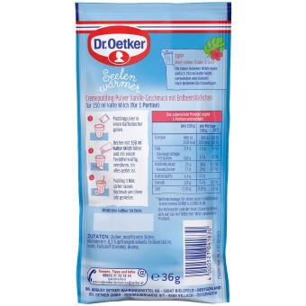 Dr. Oetker Soul Warmer Cold Cup Pudding Vanille et Fraise 36 g 
